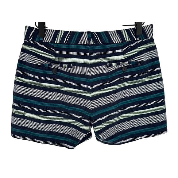 Banana Republic Striped Chino Shorts Blue Black Mid-Rise Summer Casual Vacay 2 - Picture 2 of 7